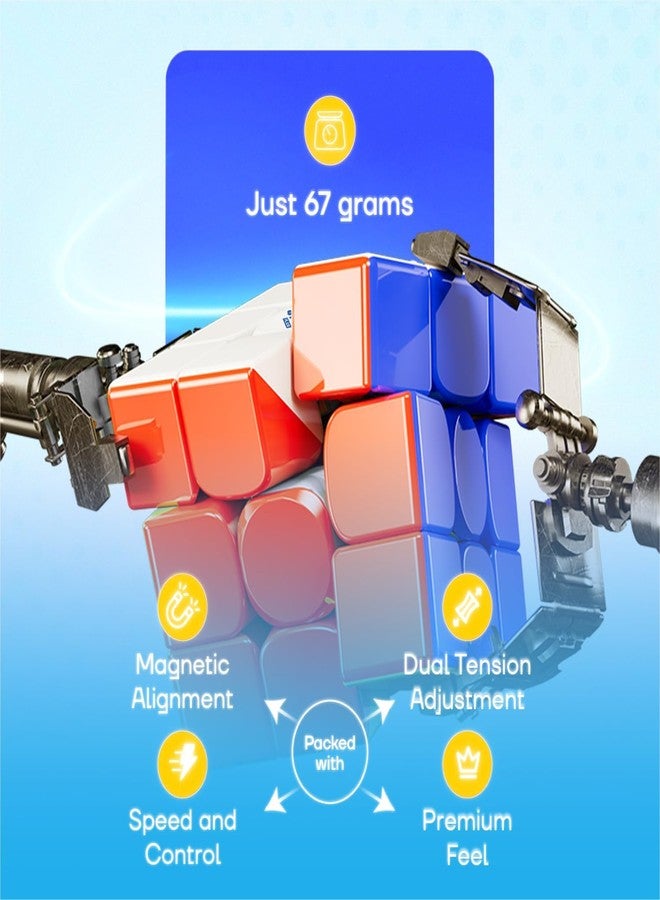 Cubelelo Drift 3M Plus v2 3x3 (Magnetic) Speed Cube | Based on MoYu RS3M v5 | Dual-Adjustment System | Speedcube for Kids & Adults | Magic Speedy Stress Buster Brainstorming Puzzle - Image 5